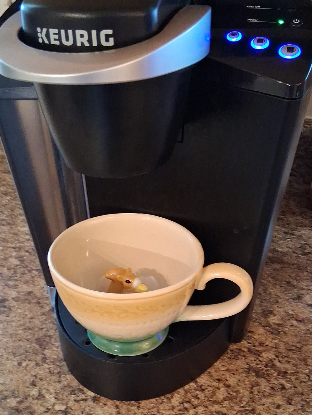 Coffee Mug With Squirrel Figurine Peeking From Inside